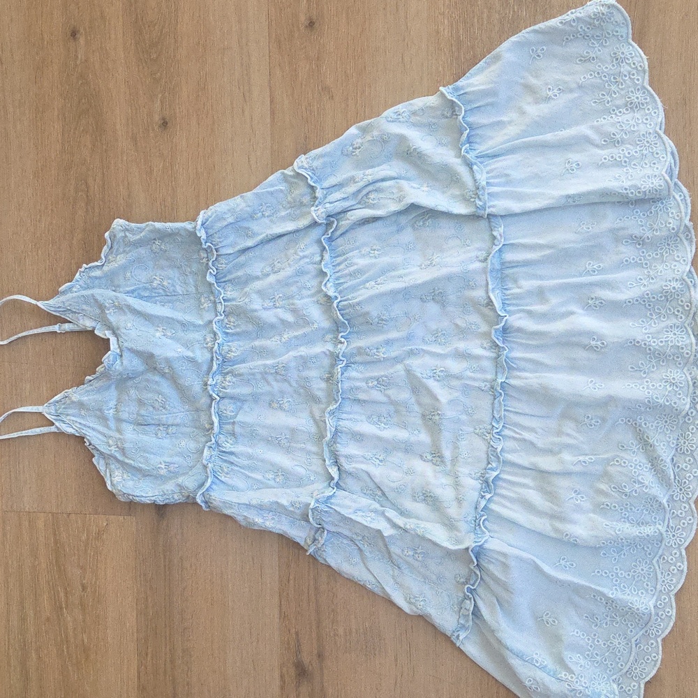 Jessica Simpson Blue Eyelet Sundress – Size Small | Fit & Flare Dress
